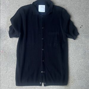 Men's Black Casual Button Down Shirt
